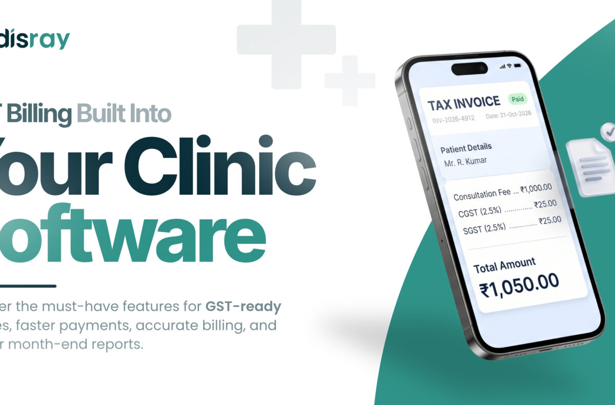 GST billing clinic software for managing GST-compliant invoices and clinic billing with Medisray.
