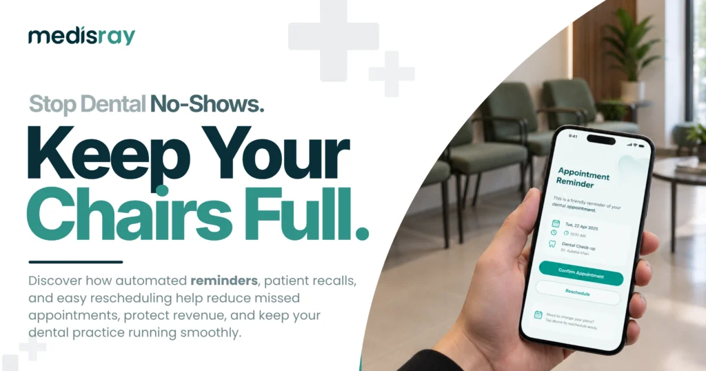 Dental no-shows - patient getting an automated appointment reminder on a phone to keep dental chairs full